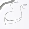 Troli Tear Drop Sidabrinis Double Steel Necklace