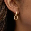 Troli Timeless oval earrings with zircons 2in1 Gold