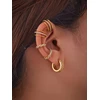 Troli Triple auksinis-plated single earrings with zircons Gold