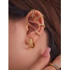 Troli Triple auksinis-plated single earrings with zircons Gold