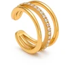 Troli Triple auksinis-plated single earrings with zircons Gold