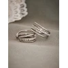 Troli Triple steel single earring with zircons Sidabrinis