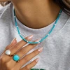 Troli Turquoise bead pakabukas with real pearls Gold