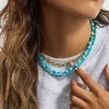 Troli Turquoise bead pakabukas with real pearls Gold