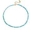 Troli Turquoise bead pakabukas with real pearls Gold