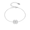 Troli Women's steel bracelet Four-leaf clover with zircons Sidabrinis