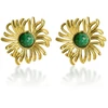 Victoria Walls Earrings with synthetic malachite Azmielle Gold VWE260781G
