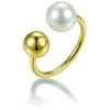 Victoria Walls Open auksinis-plated ring with pearl VWR260765G