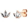 Vuch Gražūs paauksuoti auskarai su cirkoniais Krystel Rose Gold