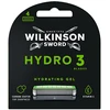 Wilkinson Sword Hydro 3 Juodas Edition keičiamos galvutės 4 vnt