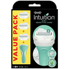Wilkinson Sword moteriškas skustuvas „Intuition Sensitiv“ su rankena ir 3 skirtingomis galvutėmis