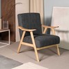 Fotelis Homla Fotel | TERRA | tamsiai pilka - nogi šviesus medis | 70x75x87 cm | 844398 (Pažeista pakuotė)