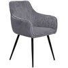 SATORI FASO pilka velveta minkšta kėdė valgomajam 57x59x84 HOMLA