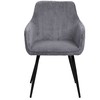 SATORI FASO pilka velveta minkšta kėdė valgomajam 57x59x84 HOMLA
