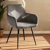 SATORI FASO pilka velveta minkšta kėdė valgomajam 57x59x84 HOMLA