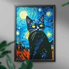 Katinas naktyje 40×50 cm (apvalūs deimantukai)