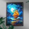 Laivas ir mėnulis 40×50 cm (apvalūs deimantukai)
