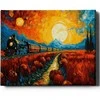 Traukinys saulėlydžio metu 40*50 cm