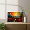 Traukinys saulėlydžio metu 40*50 cm