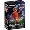 Žaislas - Playmobil 71130 Olandų futbolininkas su futbolo kamuoliu ir vartais oranžinės spalvos