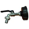 Metalinis IBC ventilis 60 mm su pajungimu laistymo žarnai ½" (juoda rankena)