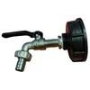 Metalinis IBC ventilis 60 mm su pajungimu laistymo žarnai ½" (juoda rankena)