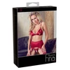 Abierta Fina Bra and Suspender Set Raudona XL