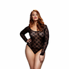 Baci - Juodas Lacy Bodysuit Back Cutout Queen Size