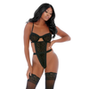 Forplay Mark The Spots Lingerie Bodysuit L - Cheetah Print Mesh &amp; Adjustable Straps