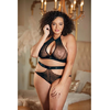 Allure Dreamgirl Lace Halter Top &amp; Backless High-Waisted Panty Set Juodas S/M