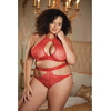 Allure Dreamgirl Lace Halter Top &amp; Backless High-Waist Panty Set Juodas M/L
