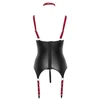 Cottelli Bondage Basque juodas/red XL