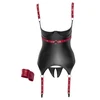 Cottelli Bondage Basque juodas/red XL