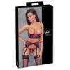 Cottelli Bondage sekualus komplektas Shelf Bra Set juodas/red S