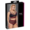 Cottelli Curves Bra and Briefs juodas/red XL