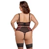 Cottelli Curves Bra Set juodas/red 95E/2XL
