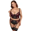 Cottelli Curves Bra Set juodas/red 85C/L