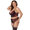 Cottelli Curves Bra Set juodas/red 95E/2XL