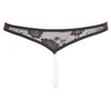 Cottelli Lace String Pearls juodas XL