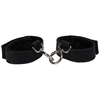 Doc Johnson Vegan Leather Velvet-Lined Adjustable Handcuffs Juodas