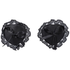 Doc Johnson CalExotics Lace &amp; Vegan Leather Nipple Covers - Juodas, Reusable, Elegant Design