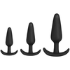 Doc Johnson Anal Trainer Set 3-Piece Graduated Silicone Plugs Juodas