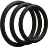 Doc Johnson OptiMALE Thin Silicone Ring Set 3 Sizes Juodas/Slate