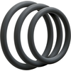 Doc Johnson OptiMALE Thin Silicone Ring Set 3 Sizes Juodas/Slate