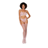 Dreamgirl Leg Avenue Bralette &amp; Garter Hose Set Diamond Pattern Rožinė One Size