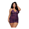 Dreamgirl Chemise &amp; G-String Diamond Mesh Set Juodas Lingerie