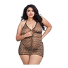 Dreamgirl Diamond Chemise Set with G-String, Juodas, Elegant Mesh Design