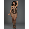 Dreamgirl Leg Avenue Plus Size Lace Bodystocking Juodas Harness Design