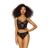 Dreamgirl Oh La La Cheri 42036 Juodas Mesh &amp; Lace Bustier Set, Size M