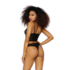 Dreamgirl Oh La La Cheri 42036 Juodas Mesh &amp; Lace Bustier Set, Size M